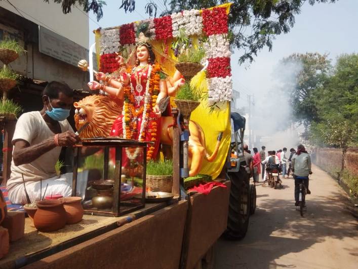 Durga idols were immersed-