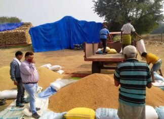 धान खरीदी केंद्र का औचक निरीक्षण 30 क्विंटल धान किया जब्त अवैध रूप से धान का भंडारण करने वाले पर कार्यवाही,धान एवं एक ट्रेक्टर जप्त