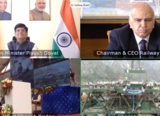 चिनाब पुल दुनिया का सबसे ऊंचा रेलवे पुल पर मेहराब बंदी का कार्य हुआ पूरा चिनाब पुल दुनिया का सबसे ऊंचा रेलवे पुल पर मेहराब बंदी का कार्य हुआ पूरा