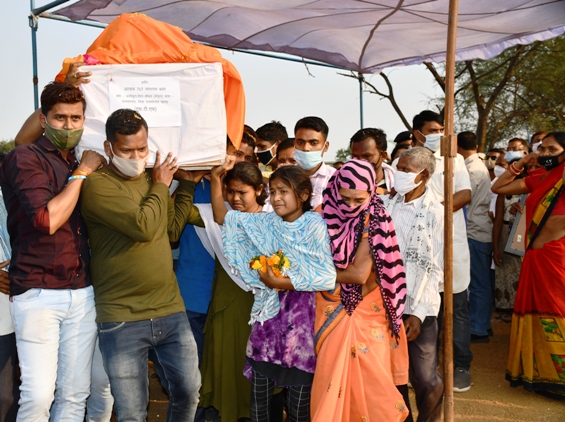 वीर शहीद दीपक भारद्वाज,जगतराम कंवर व् रमाशंकर पैकरा को दी गई अंतिम विदाई