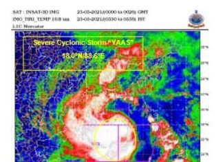 “यास” अगले 12 घंटों में एक अत्यधिक उग्र चक्रवाती तूफान में तेज होने का है अनुमान ‘यास अगले 12 घंटों में एक अत्यधिक उग्र चक्रवाती तूफान में तेज होने का है अनुमान