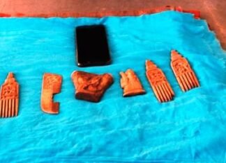 हाथी दांत पर नक्काशी की हुई बेशकीमती कलाकृती के साथ एक व्यक्ति गिरफ्तार हाथी दांत पर नक्काशी की हुई बेशकीमती कलाकृती के साथ एक व्यक्ति गिरफ्तार