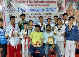 ताईक्वांडो में खिलाड़ियों का उत्कृष्ट प्रदर्शन ,राज्य स्तरीय ताईक्वांडो प्रतियोगिता मे मिले 9 स्वर्ण, 4 रजत, 2 कांस्य पदक ताईक्वांडो में खिलाड़ियों का उत्कृष्ट प्रदर्शन