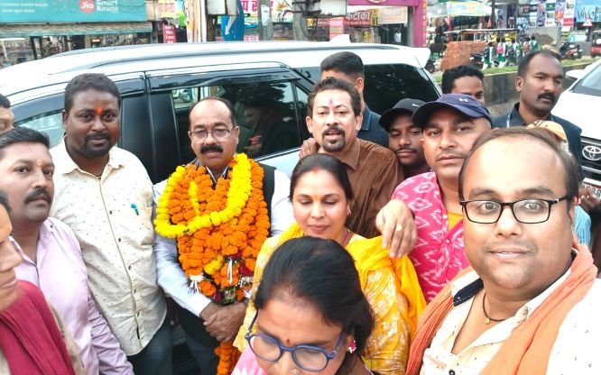 cc01595f-bea4-msmd-25-78 डिप्टी सीएम अरुण साव का नगर आगमन पर स्वागत