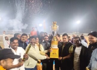 अटल कप रात्रिकालीन टेनिस बॉल क्रिकेट प्रतियोगिता का भव्य समापन, महाकाल 11 बना विजेता अटल कप टेनिस बॉल क्रिकेट प्रतियोगिता में महाकाल 11बना विजेता