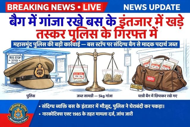 1e6ad1e8-0ca8-43c4-9bc1-b1c513000868-22 बैग में गांजा रखे बस के इंतजार में खडे तस्कर पुलिस के गिरफ्त में