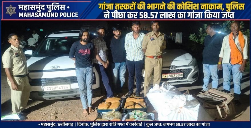 चेकिंग देख भागे तस्कर, पीछा कर 117.15 किलो गांजा जप्त